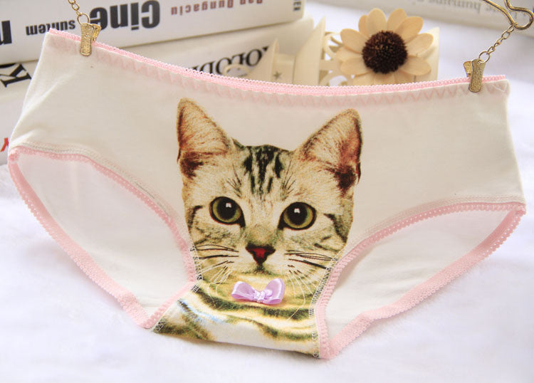 Hot Selling Cotton Women's Plus Size Underwear Briefs 3D Printing Panty Cat Panties Sexy Girls Lingerie Intimates