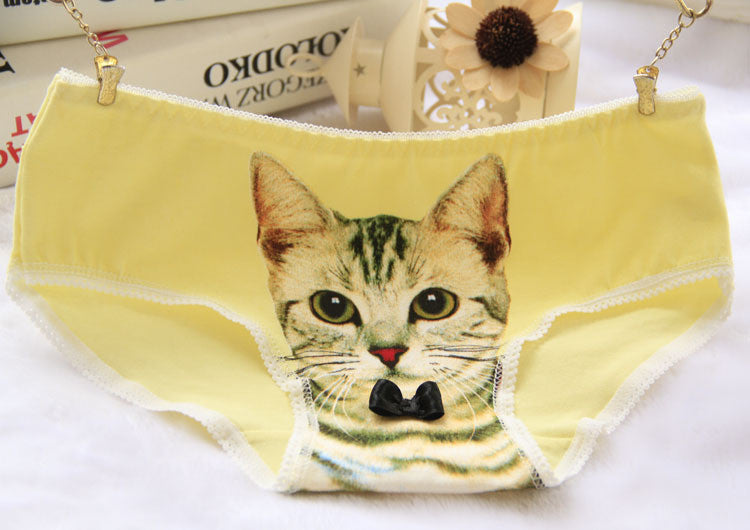 Hot Selling Cotton Women's Plus Size Underwear Briefs 3D Printing Panty Cat Panties Sexy Girls Lingerie Intimates