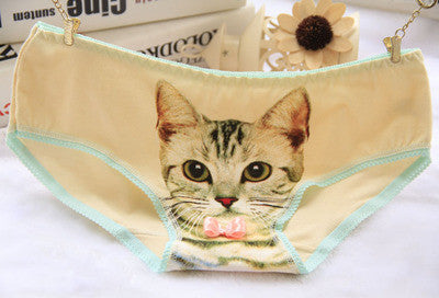 Hot Selling Cotton Women's Plus Size Underwear Briefs 3D Printing Panty Cat Panties Sexy Girls Lingerie Intimates