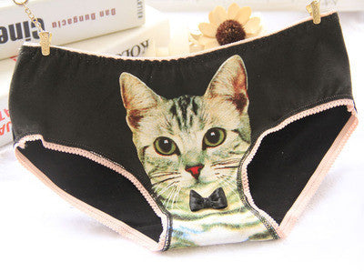 Hot Selling Cotton Women's Plus Size Underwear Briefs 3D Printing Panty Cat Panties Sexy Girls Lingerie Intimates