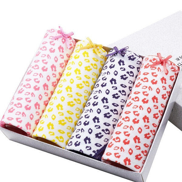 DO DO MIAN Sexy Panties Women Underwear Dot Print  Lace Briefs Seamless 4Pcs/lots+Gift Box Big Size Women Intimates M-XXL
