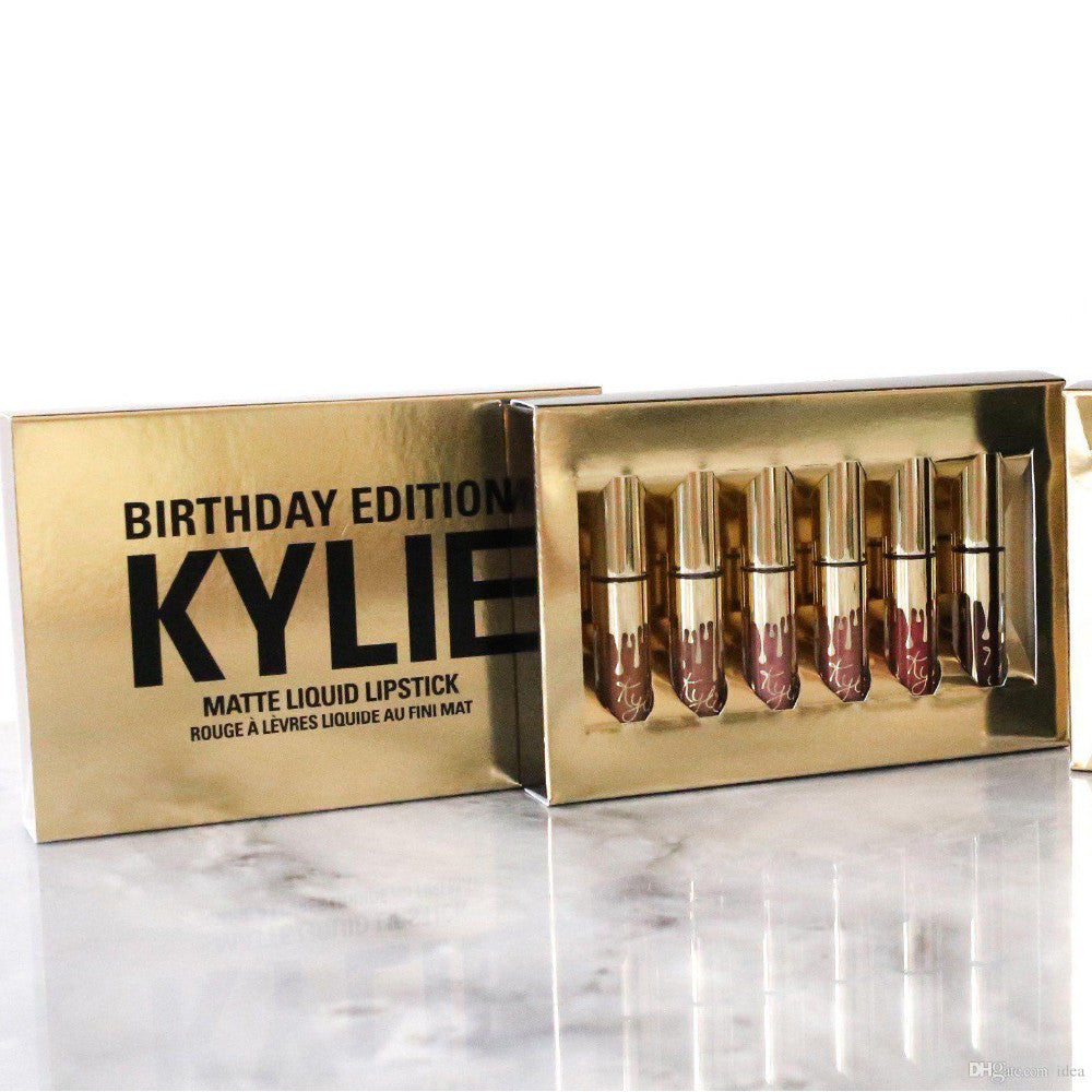Kylie matte Gold the LIMITED EDITION KYLIE birthday Collection  6pcs/set