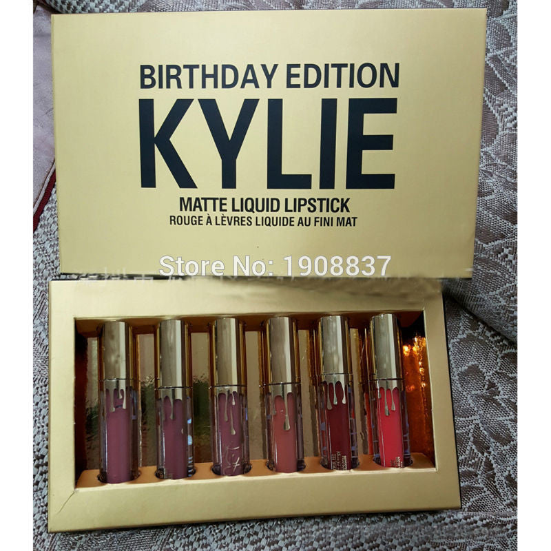 Kylie matte Gold the LIMITED EDITION KYLIE birthday Collection  6pcs/set