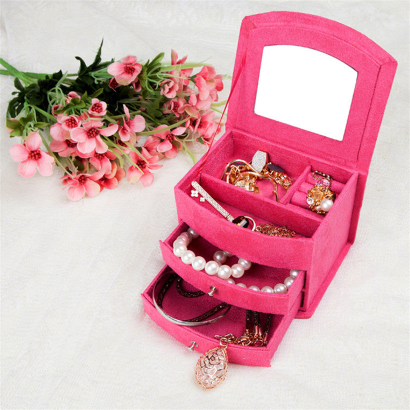 Jewelry Box Princess earrings ring cosmetic Packaging Case Organizer Candy Color