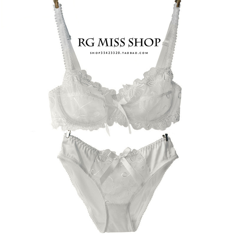 Fashion lace underwear bra set plus size push up sexy bra ultra-thin thin transparent temptation