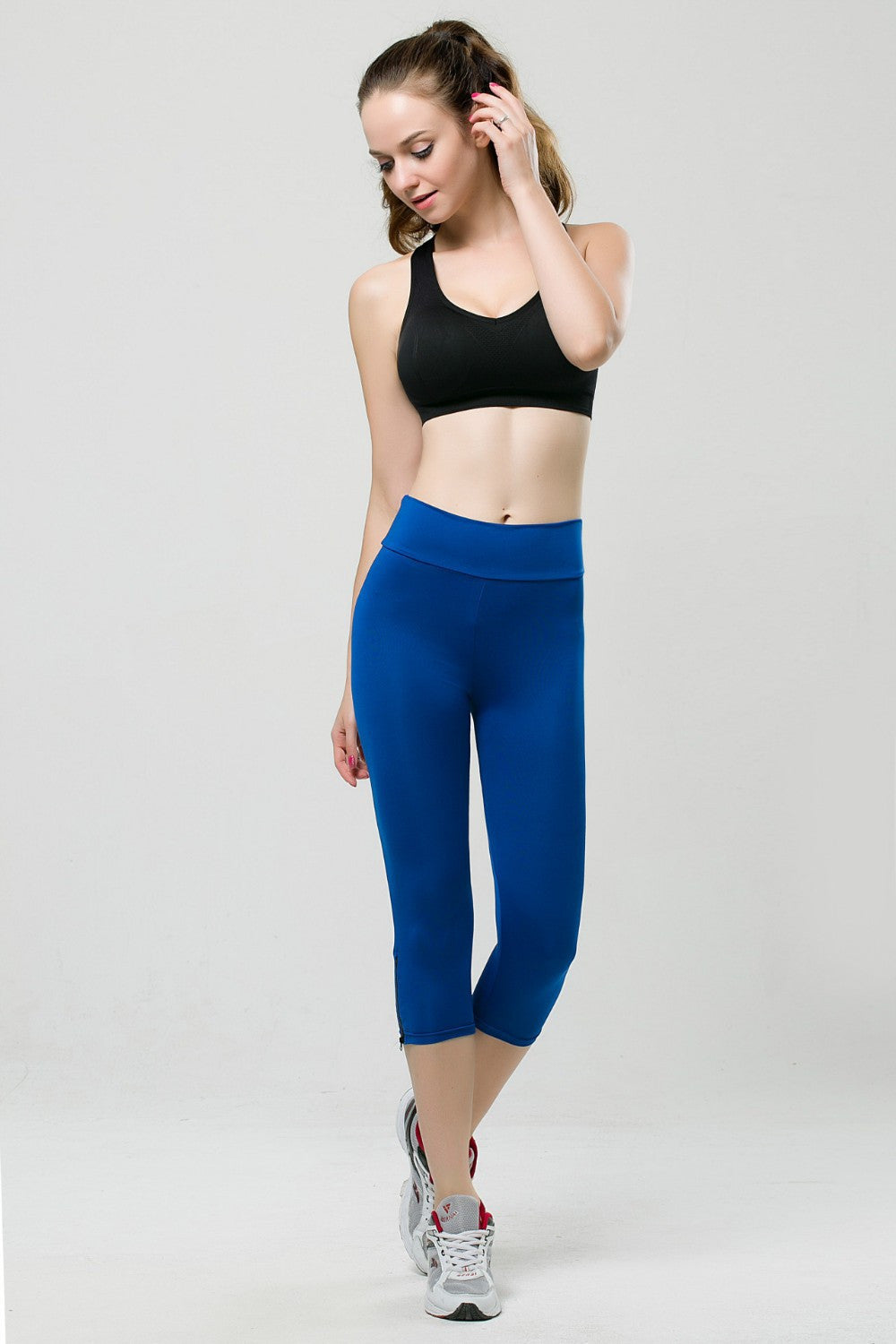 Candy Color Zipper Slim Strentch Women Sport Leggings
