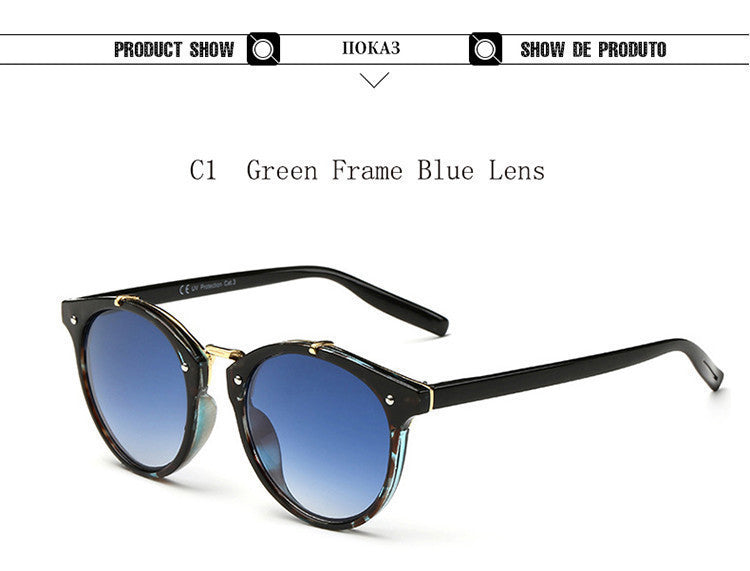 Brand Designer Eyewear UV400 Gradient Female Retro Sun Glasses