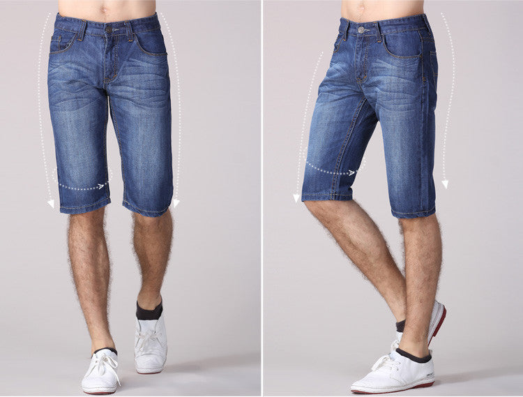 2016 summer thin denim trousers male straight denim shorts jean men plus size short jeans knee-length pants brand casual jeans