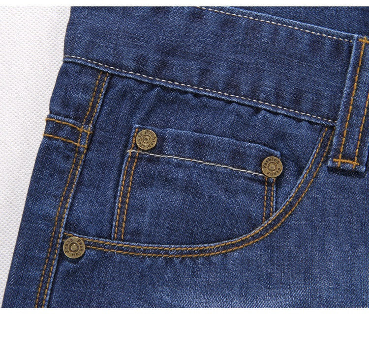 2016 summer thin denim trousers male straight denim shorts jean men plus size short jeans knee-length pants brand casual jeans