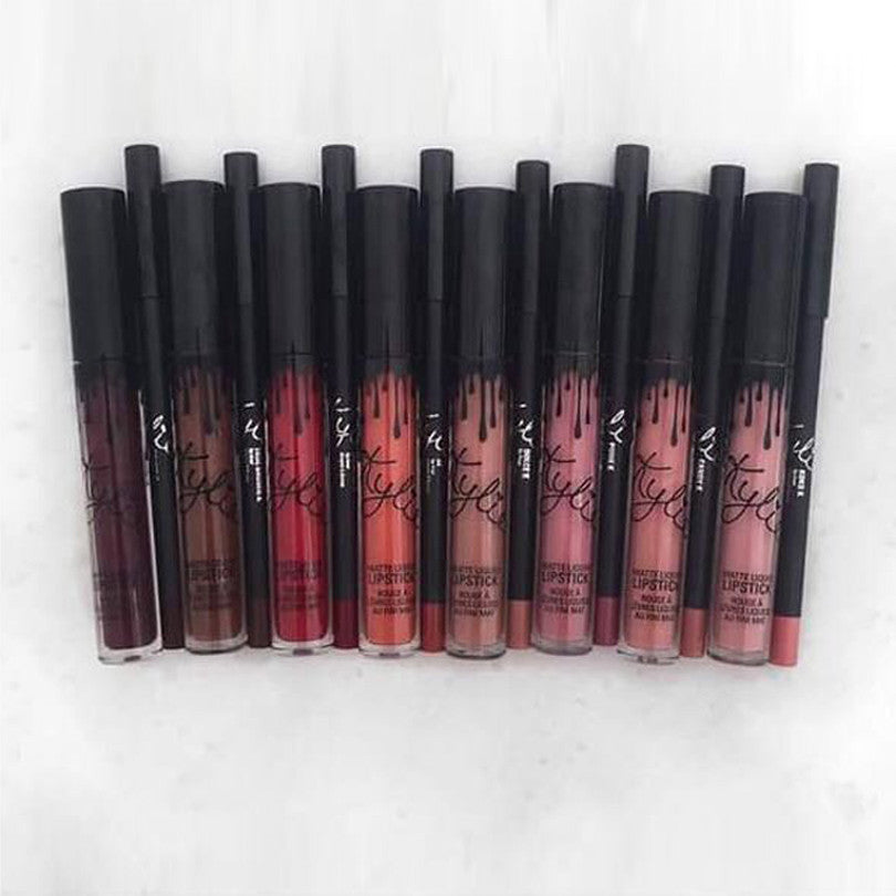 Kylie Lip Kit kylie jenner cosmetic Lipstick Kylie lipgloss liquid matte 8 colors lipliner in stock