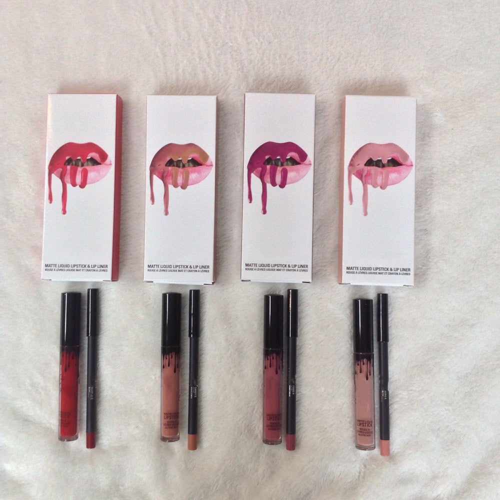 Kylie Lip Kit kylie jenner cosmetic Lipstick Kylie lipgloss liquid matte 8 colors lipliner in stock